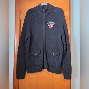 Triumph Men's Charcoal Zip-Up Sweater